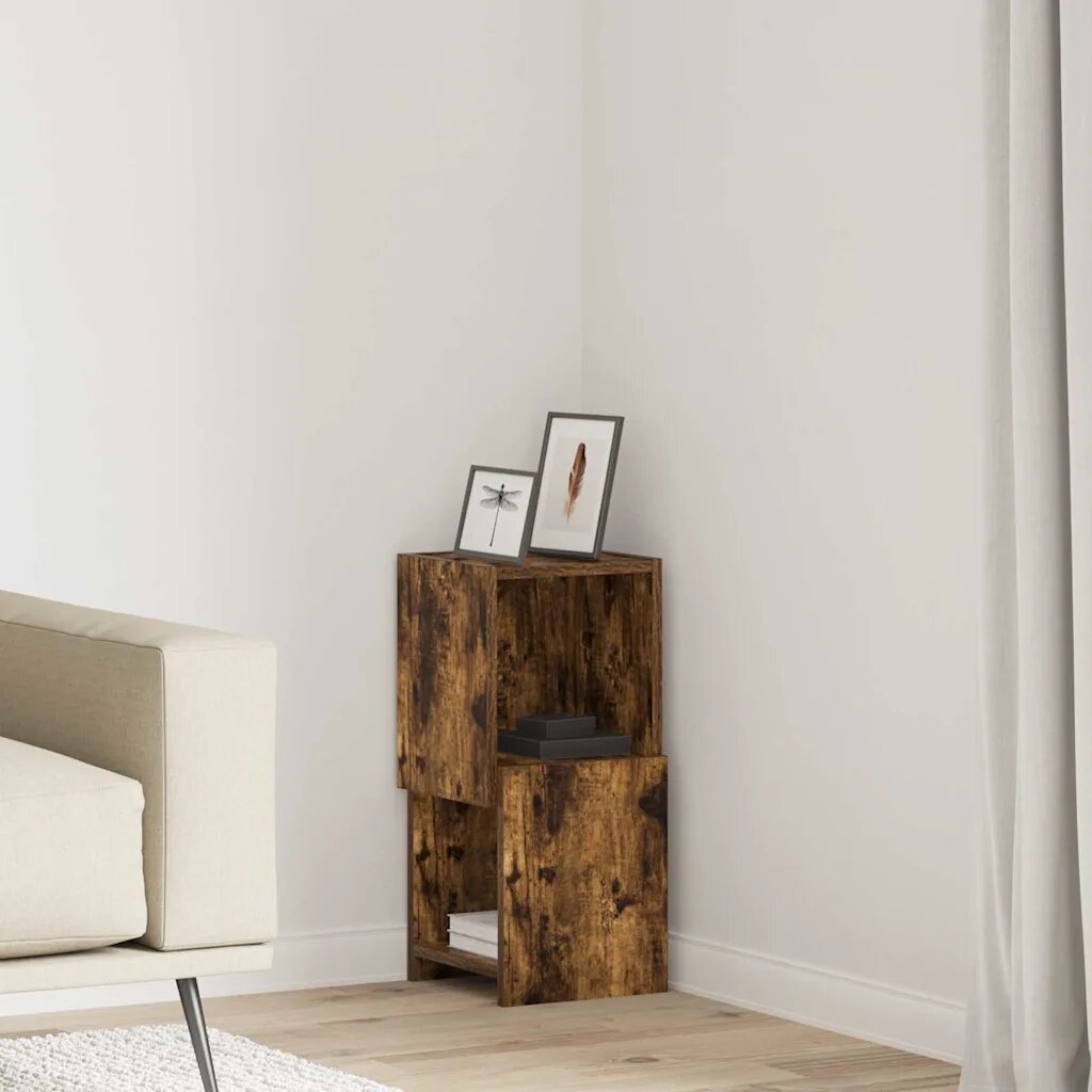 vidaXL Ъглов шкаф 255x25x55см Инженерна дървесина Димян дъб