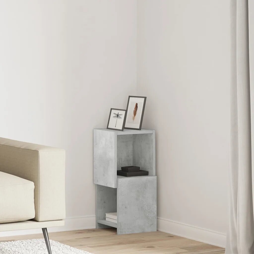 vidaXL Ъглов шкаф 255x25x55см Инженерна дървесина Циментено сиво