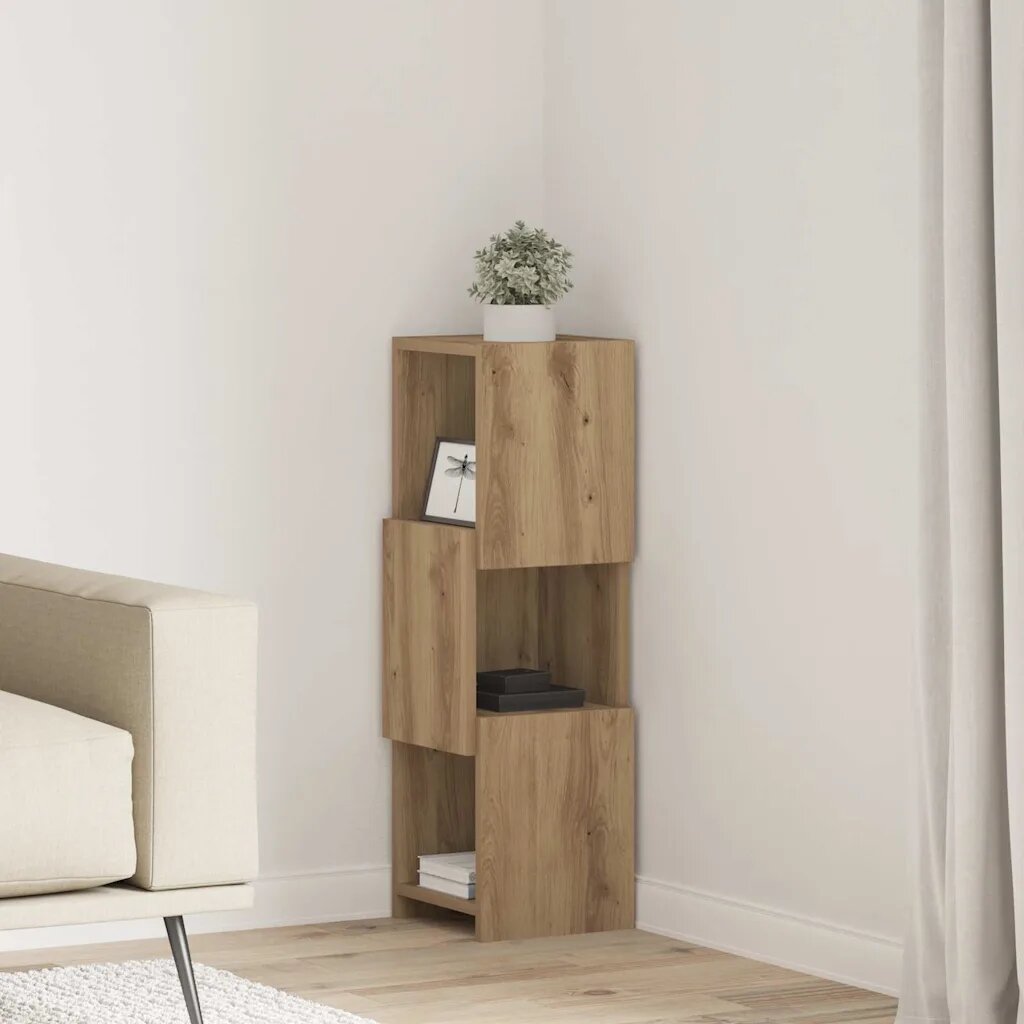 vidaXL Ъглов шкаф 255x25x80см Инженерна дървесина Дъб