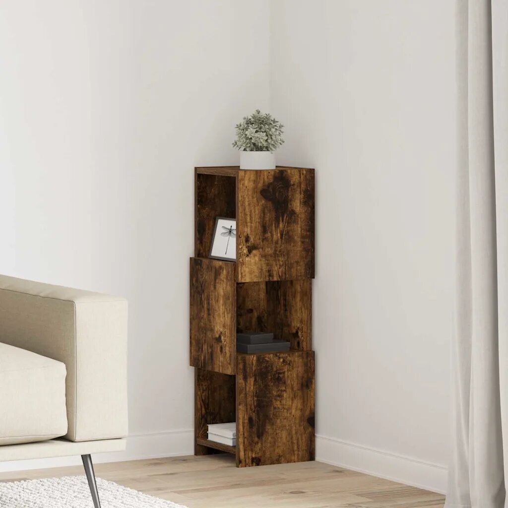 vidaXL Ъглов шкаф 255x25x80см Инженерна дървесина Димян дъб