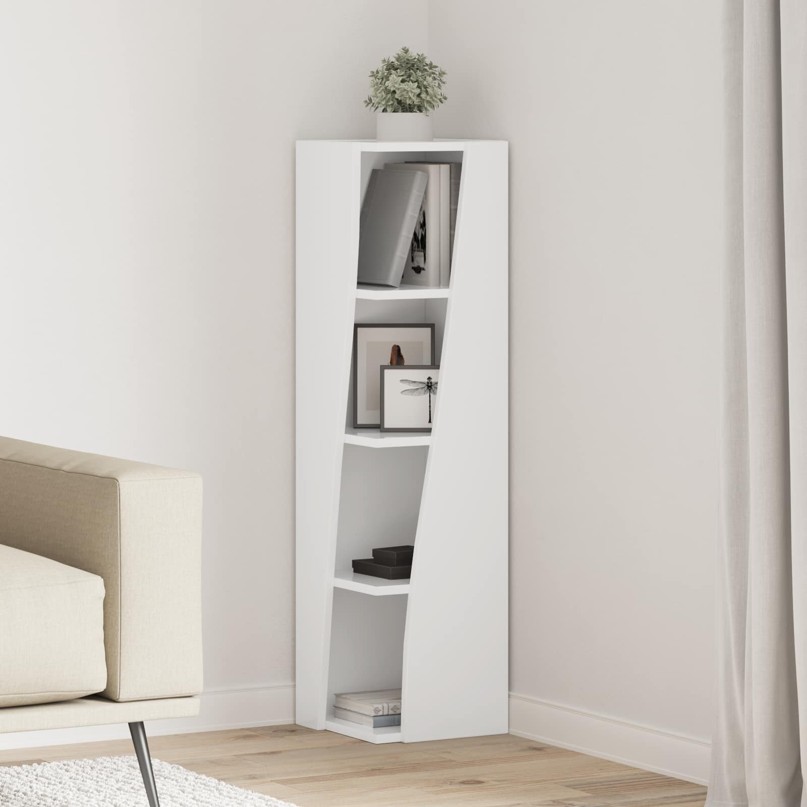 vidaXL Ъглов шкаф 275x27x102см Инженерна дървесина