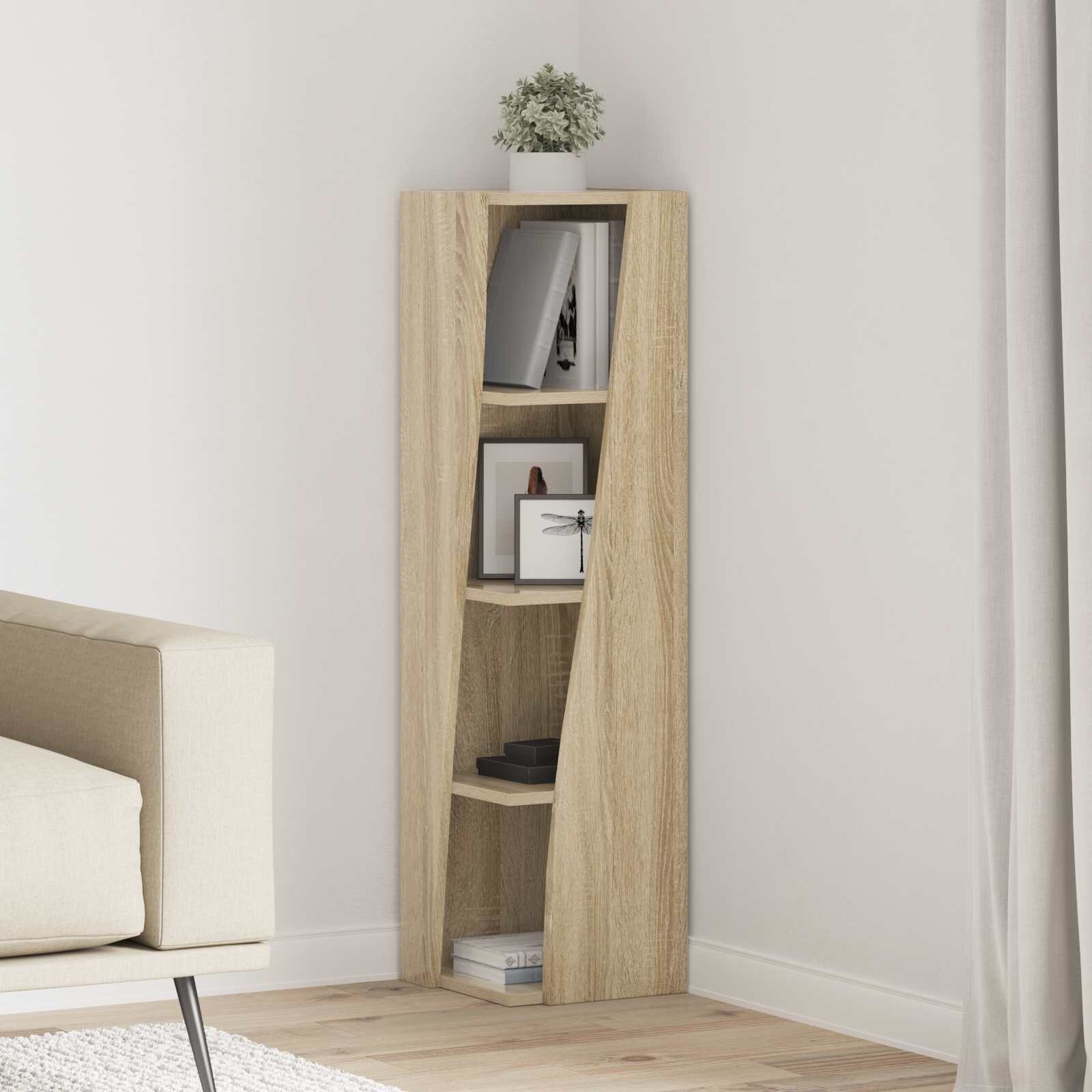 vidaXL Ъглов шкаф 275x27x102см Инженерна дървесина Сонома дъб