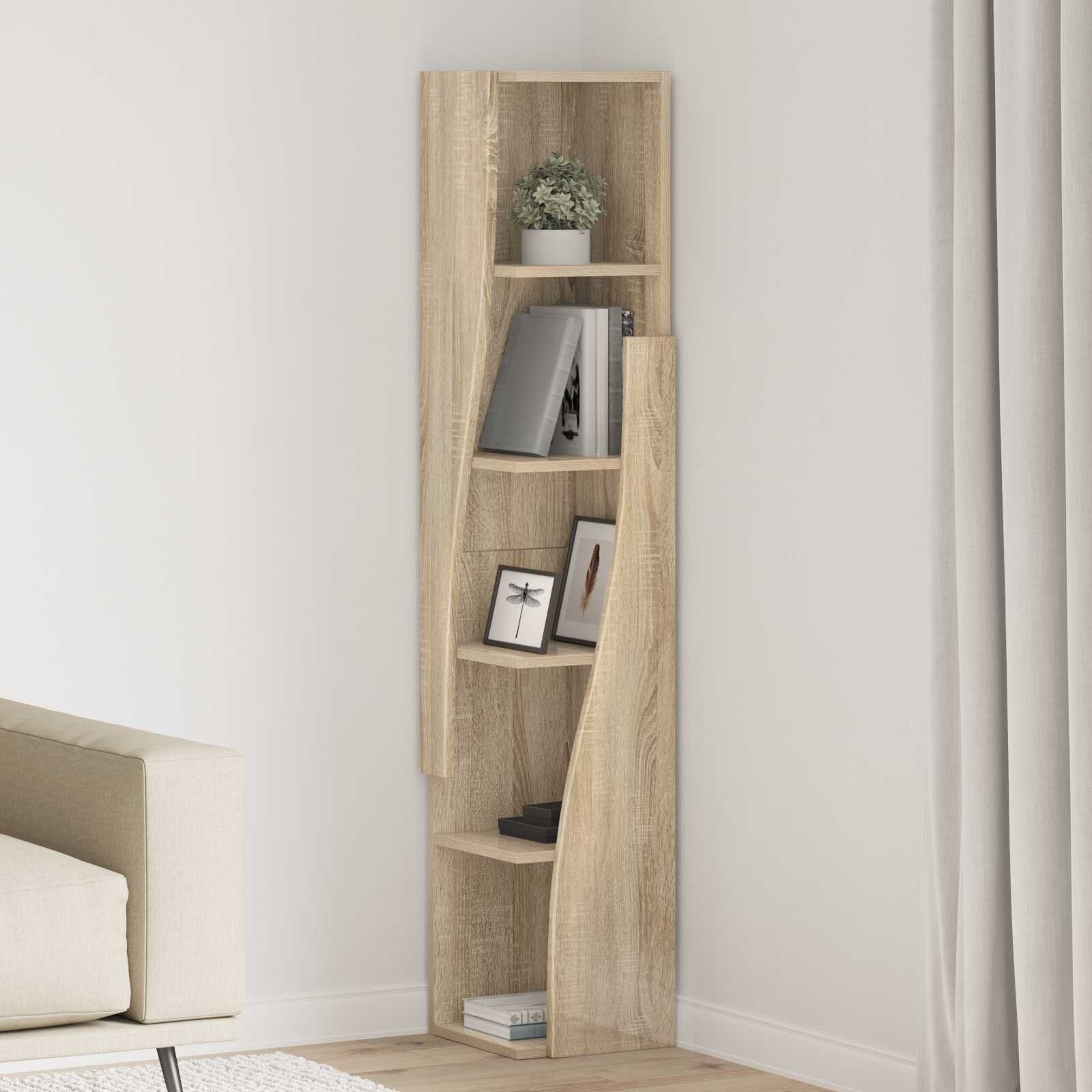 vidaXL Ъглов шкаф 275x27x140см Инженерна дървесина Сонома дъб