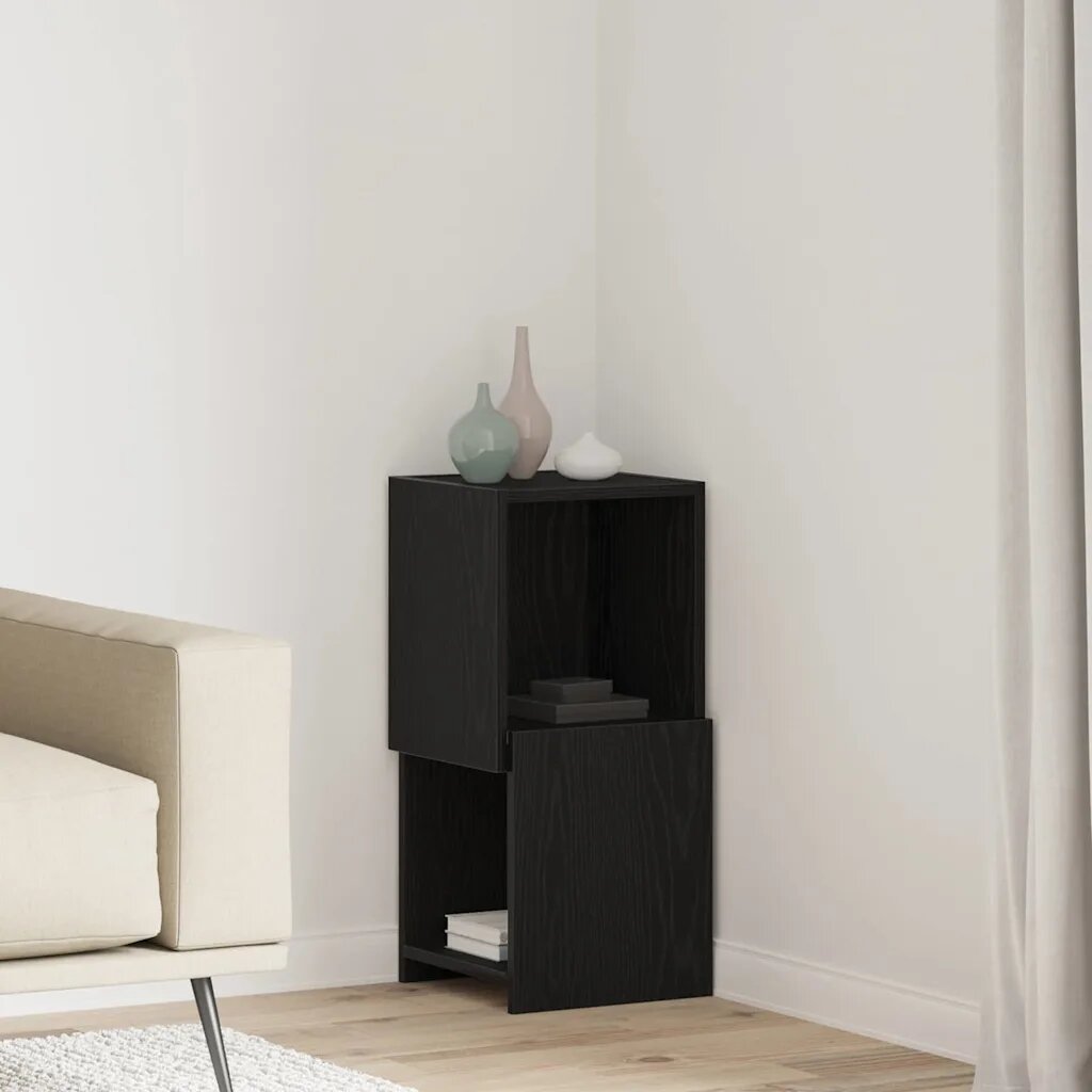 vidaXL Ъглов шкаф 305x30x65см Инженерна дървесина Черния дъб