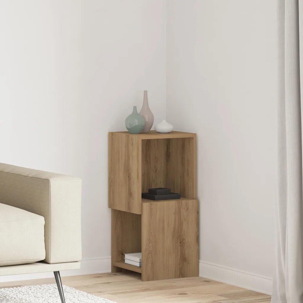 vidaXL Ъглов шкаф 305x30x65см Инженерна дървесина Дъб