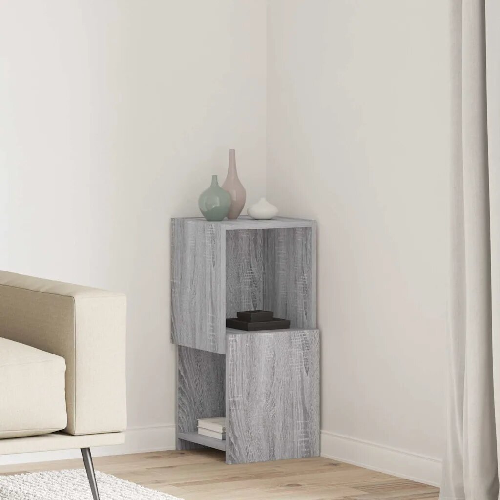 vidaXL Ъглов шкаф 305x30x65см Инженерна дървесина Сив Сонома