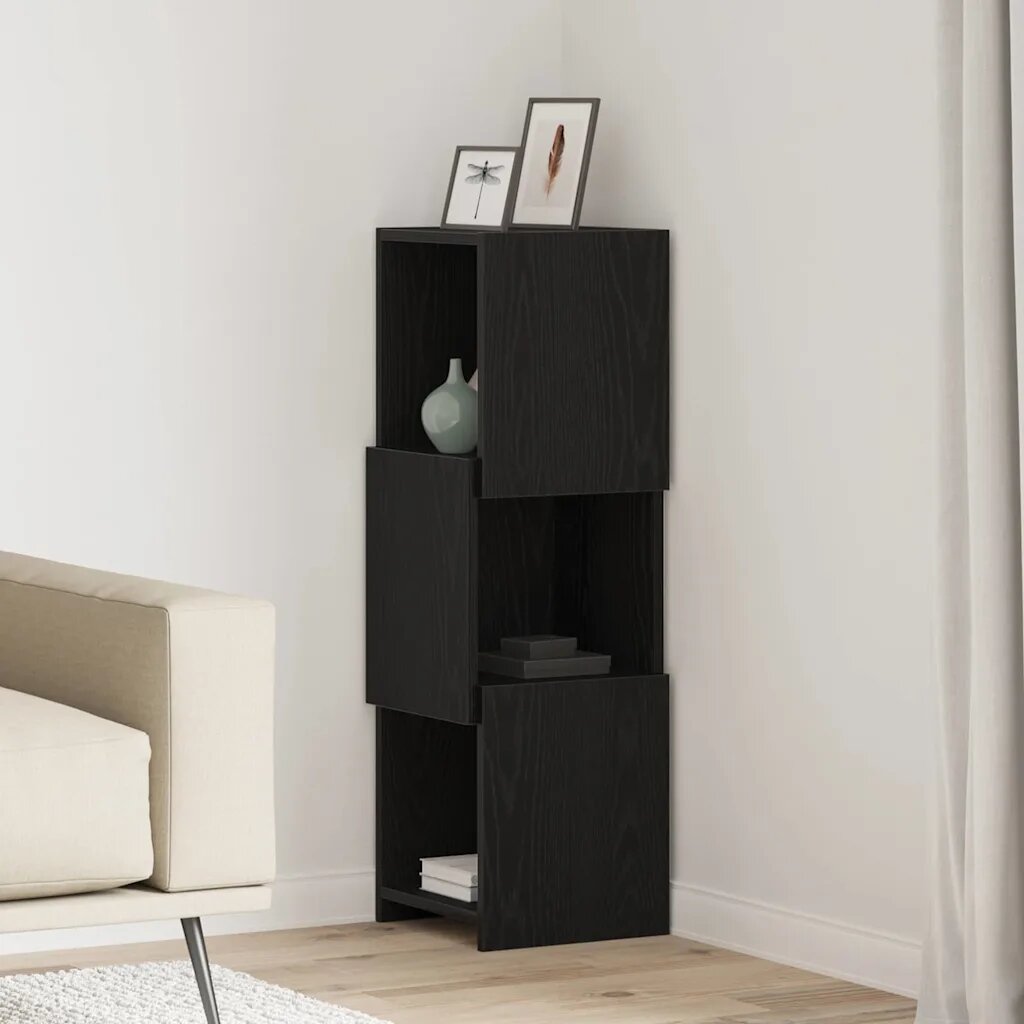 vidaXL Ъглов шкаф 305x30x95см Инженерна дървесина Черния дъб