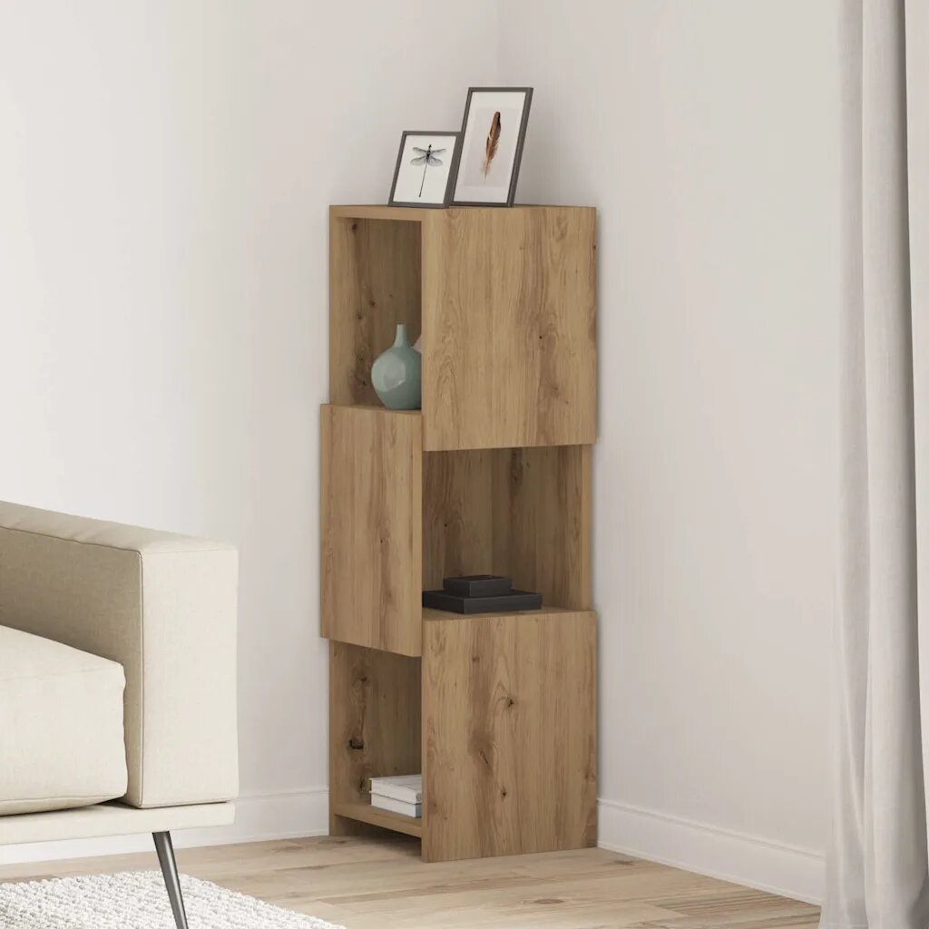 vidaXL Ъглов шкаф 305x30x95см Инженерна дървесина Дъб
