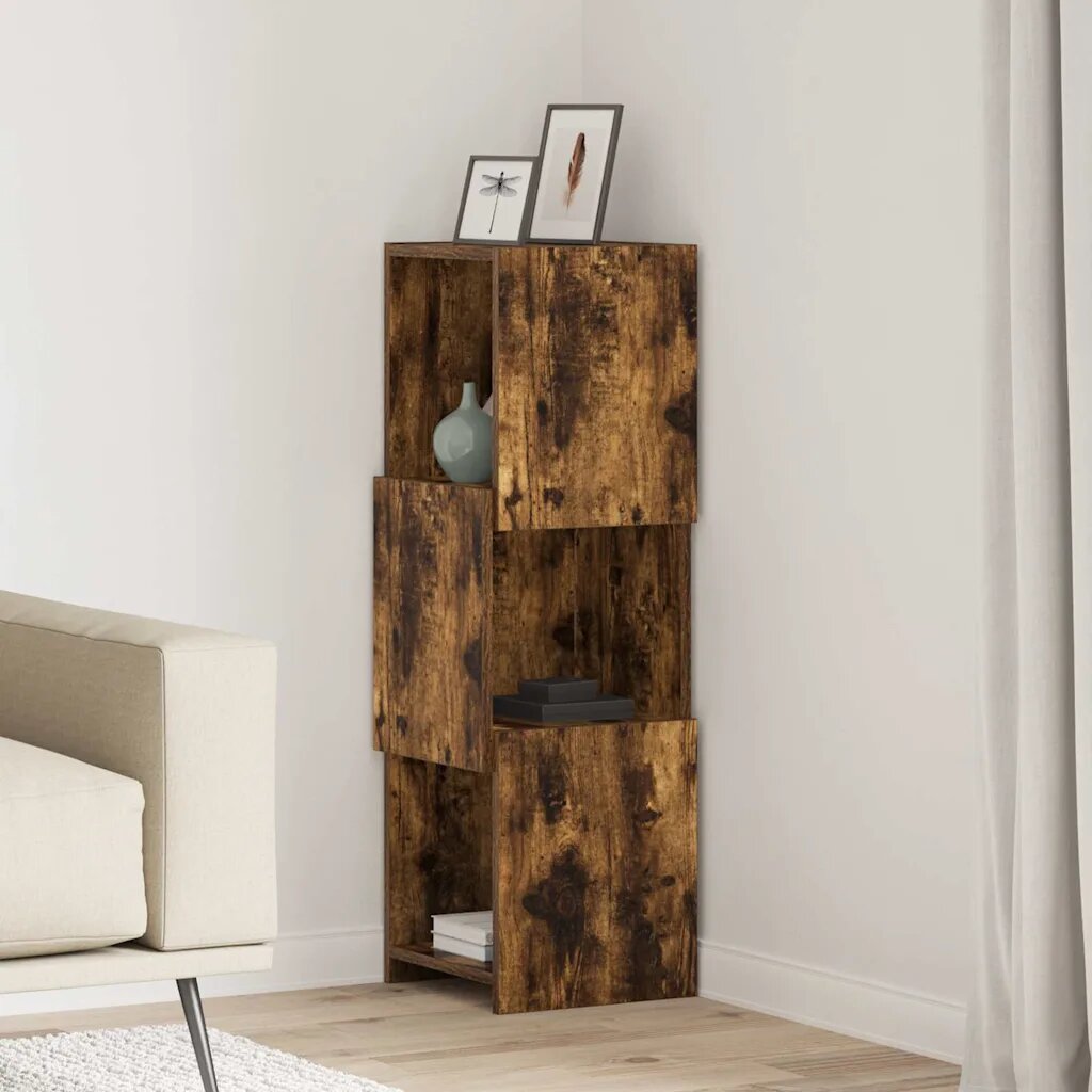 vidaXL Ъглов шкаф 305x30x95см Инженерна дървесина Димян дъб