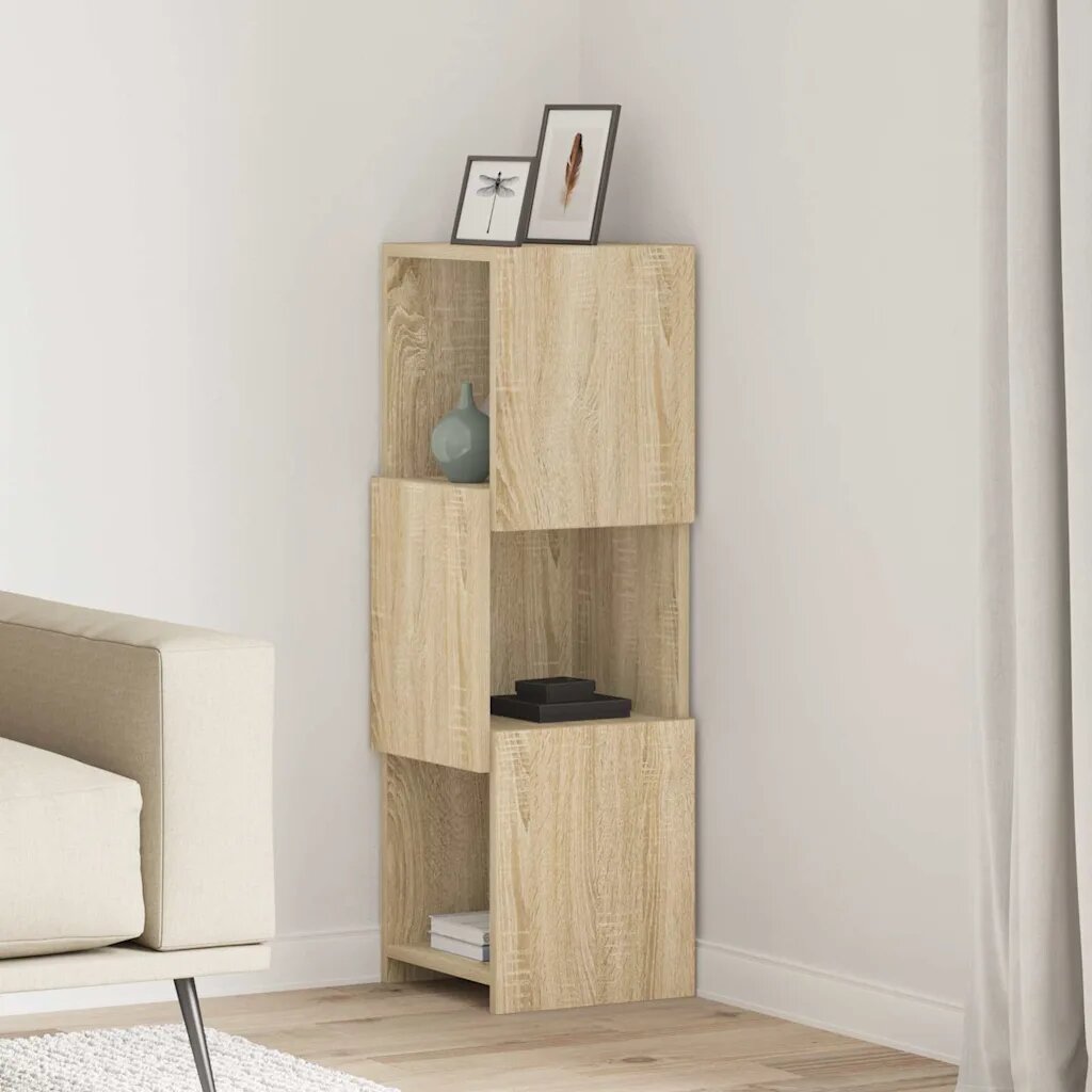 vidaXL Ъглов шкаф 305x30x95см Инженерна дървесина Сонома дъб
