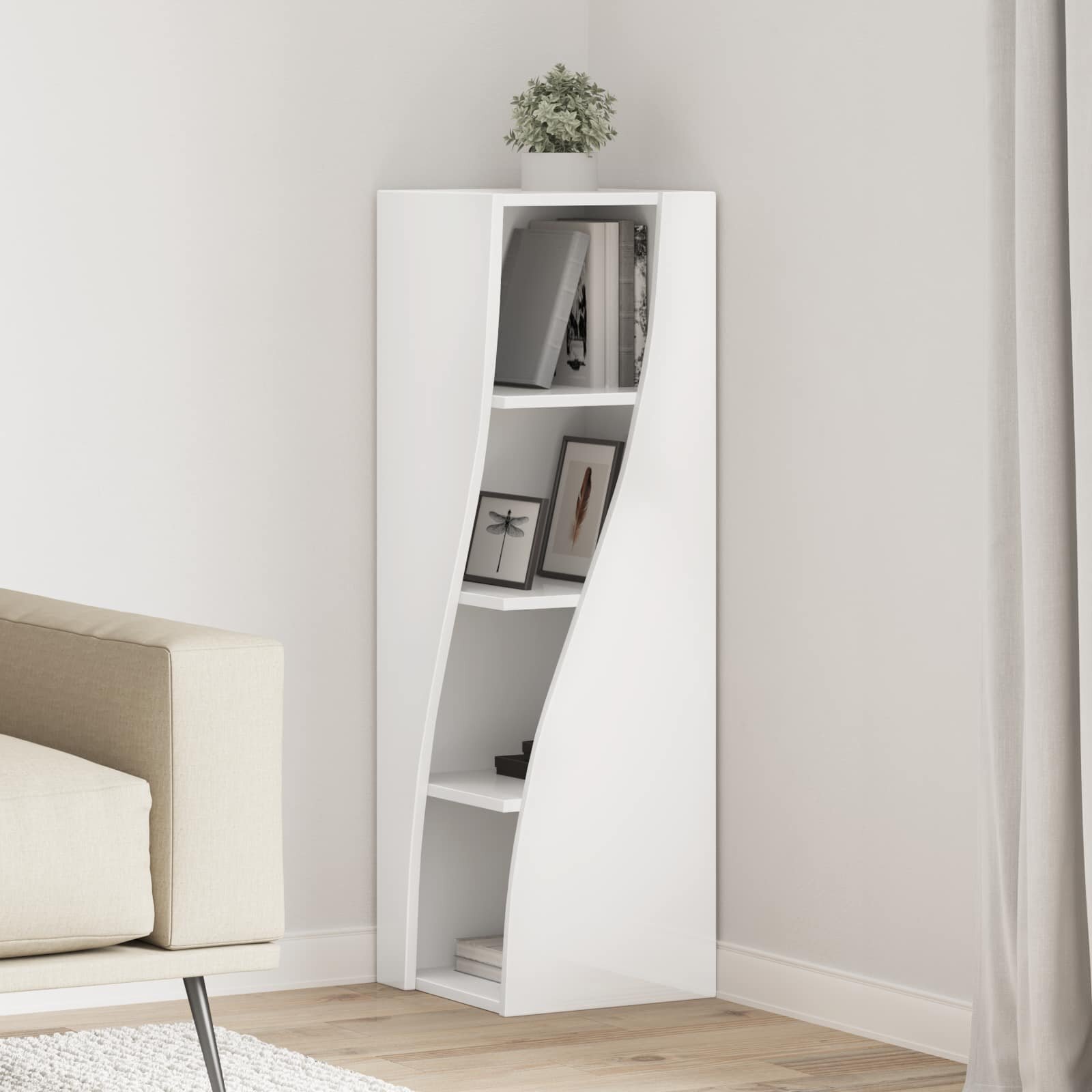 vidaXL Ъглов шкаф 32x32x102см Инженерна дървесина