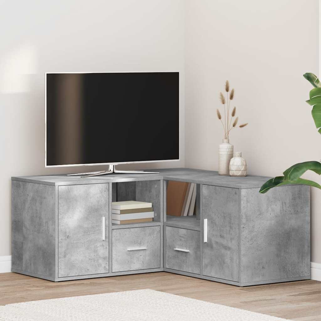 vidaXL Ъглов шкаф бетонно сив 160x40x45 см инженерно дърво