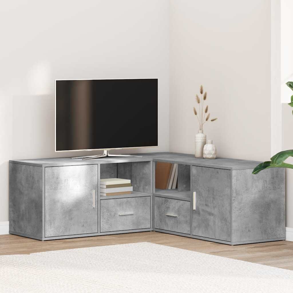 vidaXL Ъглов шкаф бетонно сив 200x40x45 см инженерно дърво
