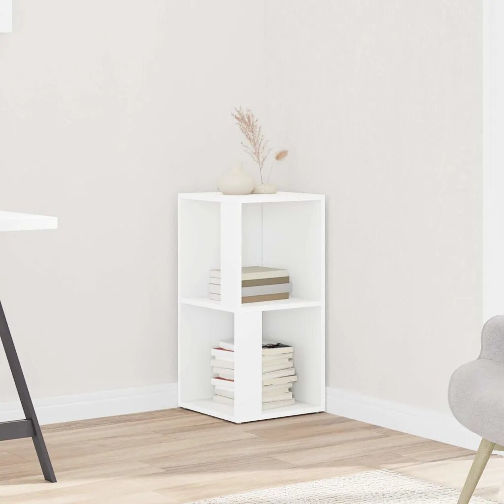 vidaXL Ъглов шкаф бял 33x33x67 см инженерно дърво