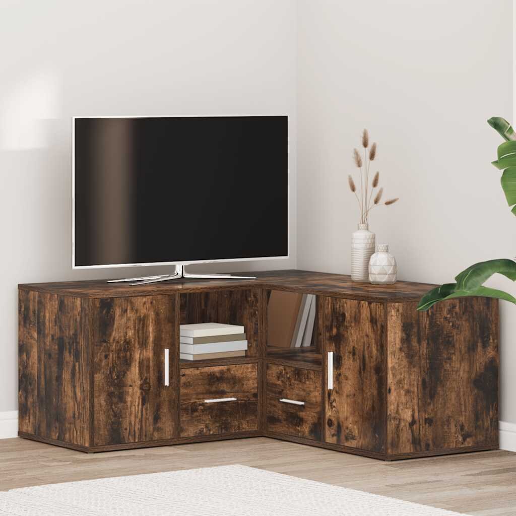 vidaXL Ъглов шкаф опушен дъб 160x40x45 см инженерно дърво