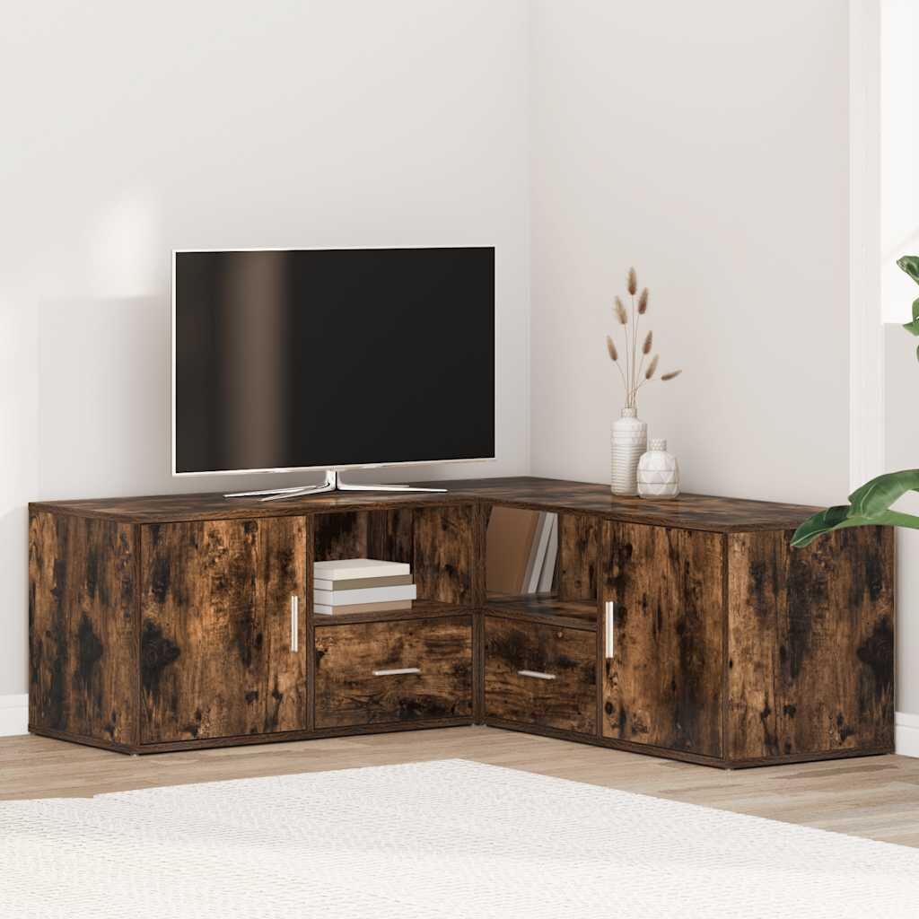 vidaXL Ъглов шкаф опушен дъб 200x40x45 см инженерно дърво