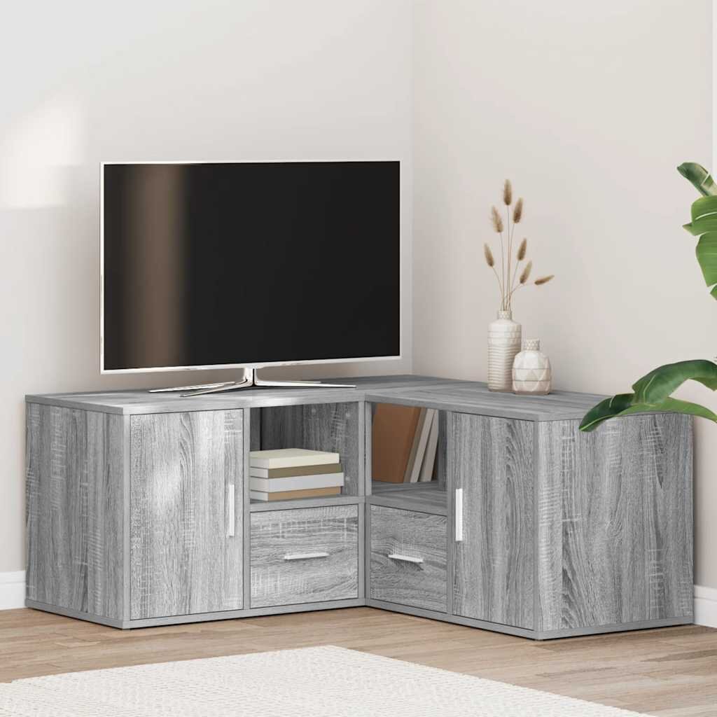 vidaXL Ъглов шкаф сив сонома 160x40x45 см инженерно дърво