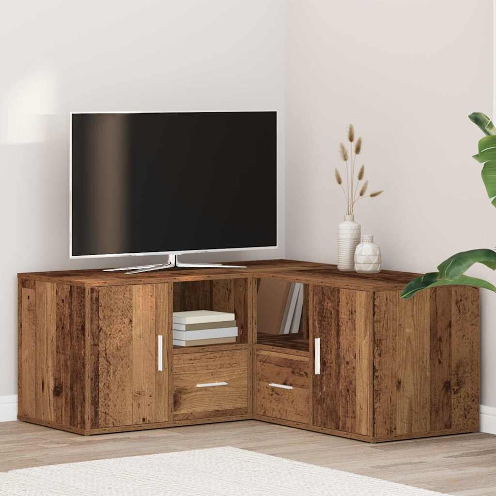 vidaXL Ъглов шкаф старо дърво 160x40x45 см инженерно дърво
