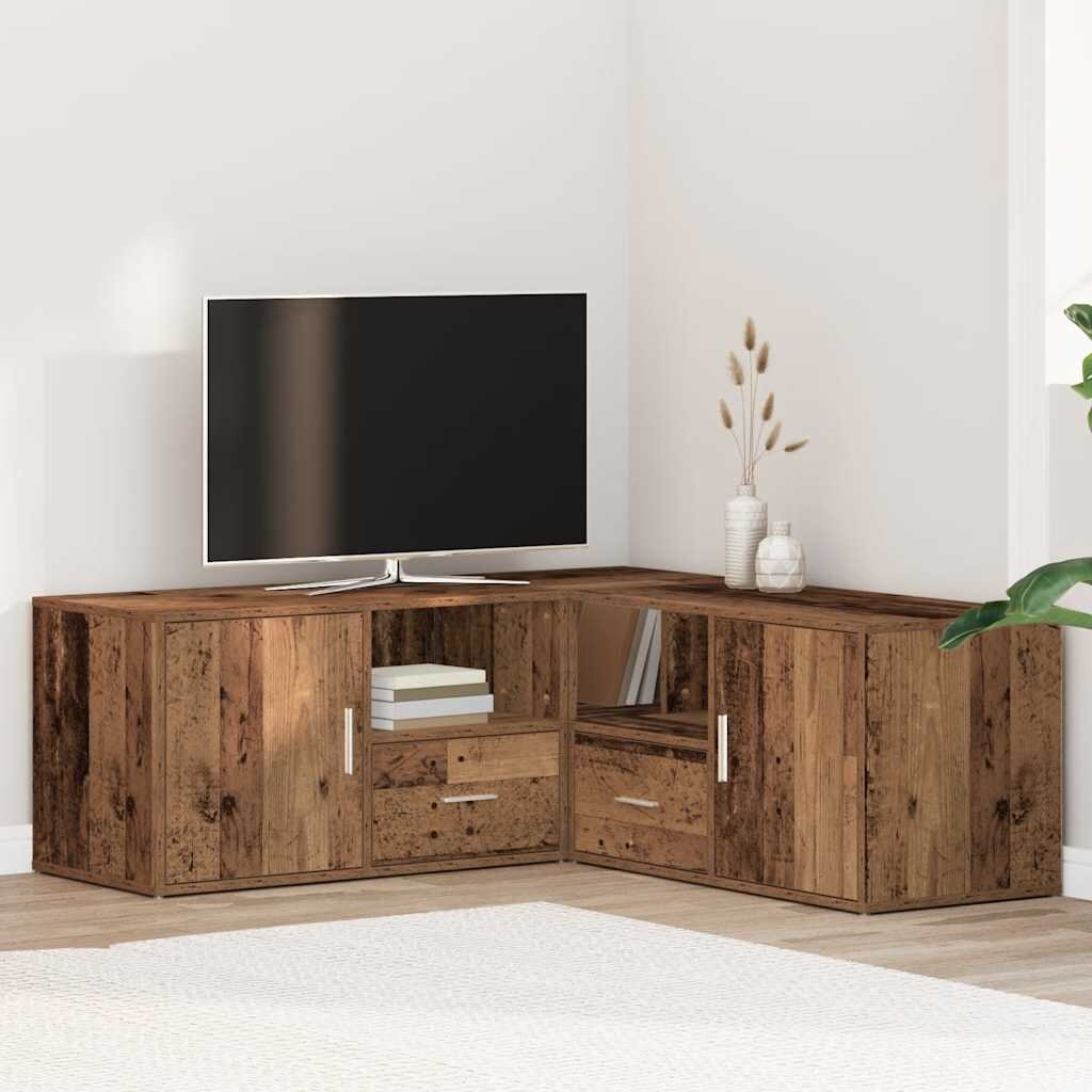 vidaXL Ъглов шкаф старо дърво 200x40x45 см инженерно дърво