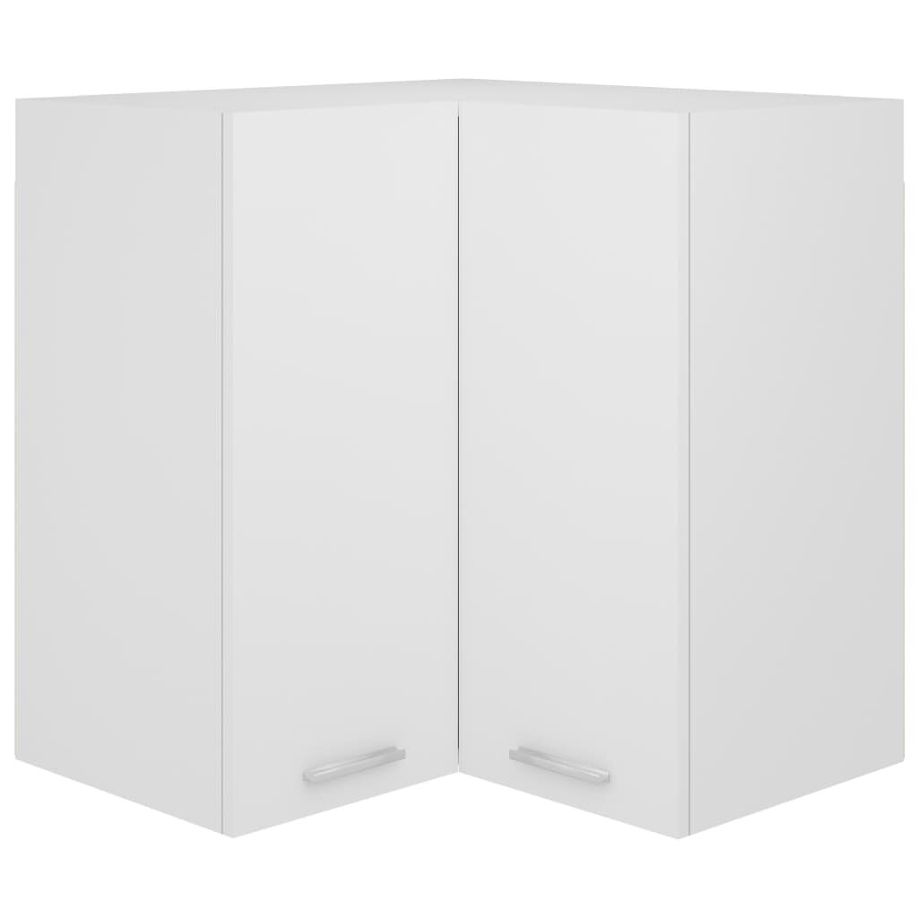 vidaXL Ъглов шкаф за окачване "Lyon" бял 57x57x60 см инженерно дърво