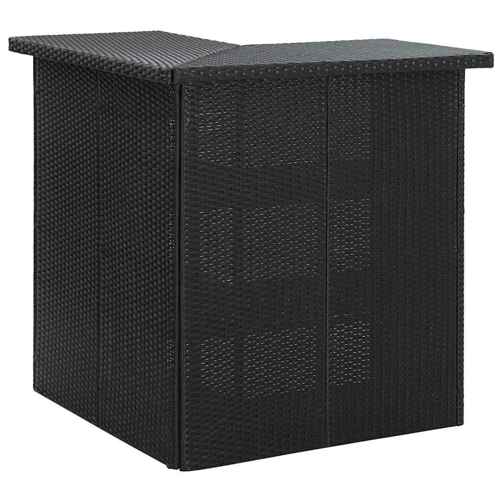 vidaXL Ъглова бар маса черна 100x50x105 см полиратан