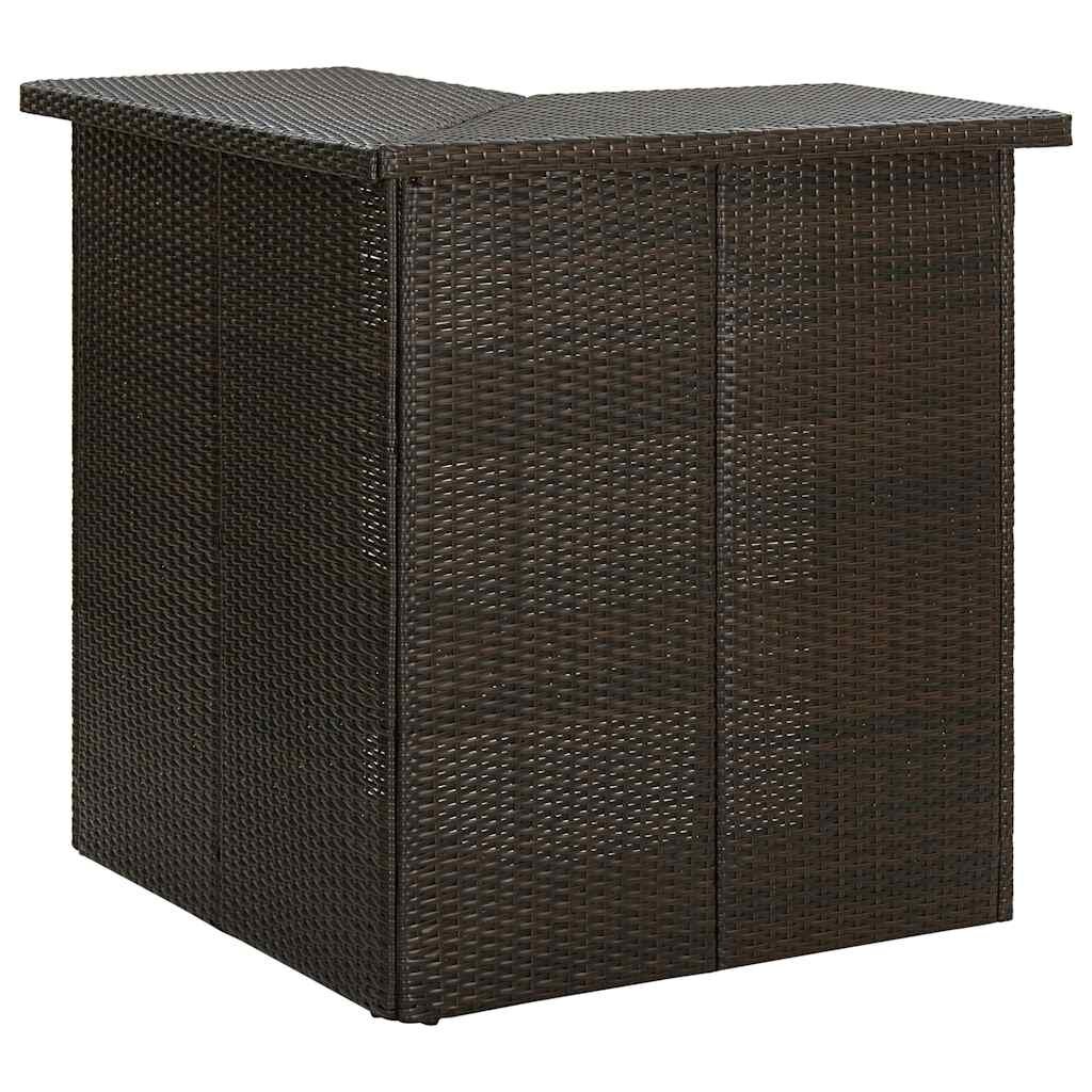vidaXL Ъглова бар маса кафява 100x50x105 см полиратан