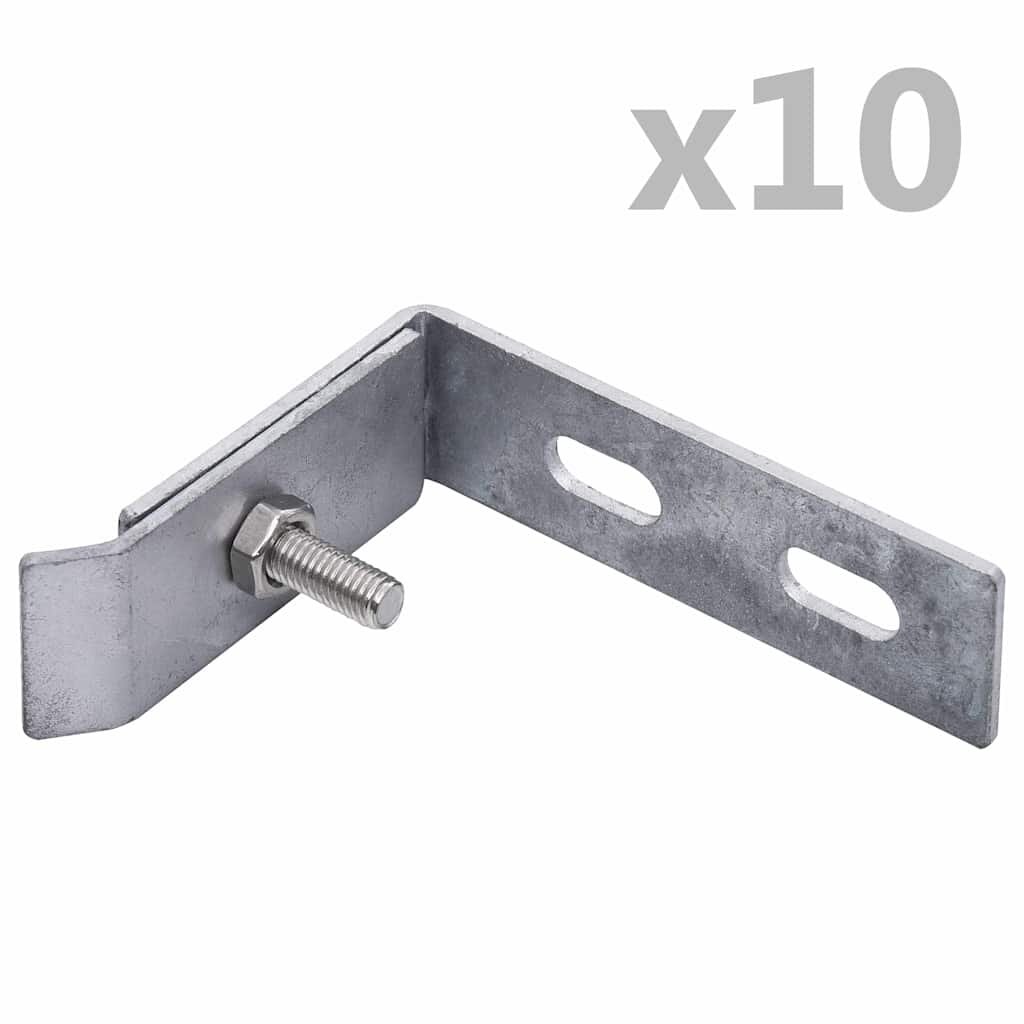 vidaXL Ъглови крепежни планки 10 комплекта сребристи