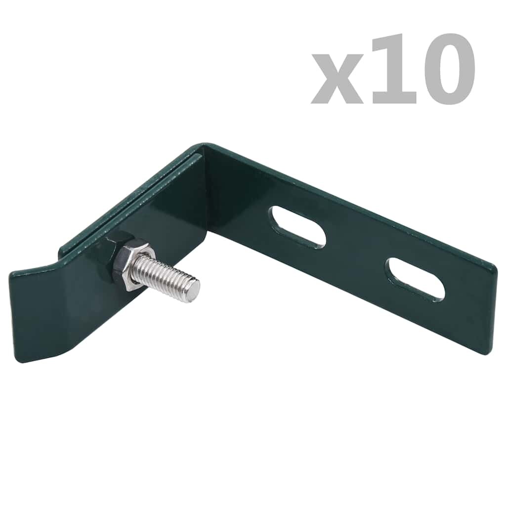 vidaXL Ъглови крепежни планки 10 комплекта зелени