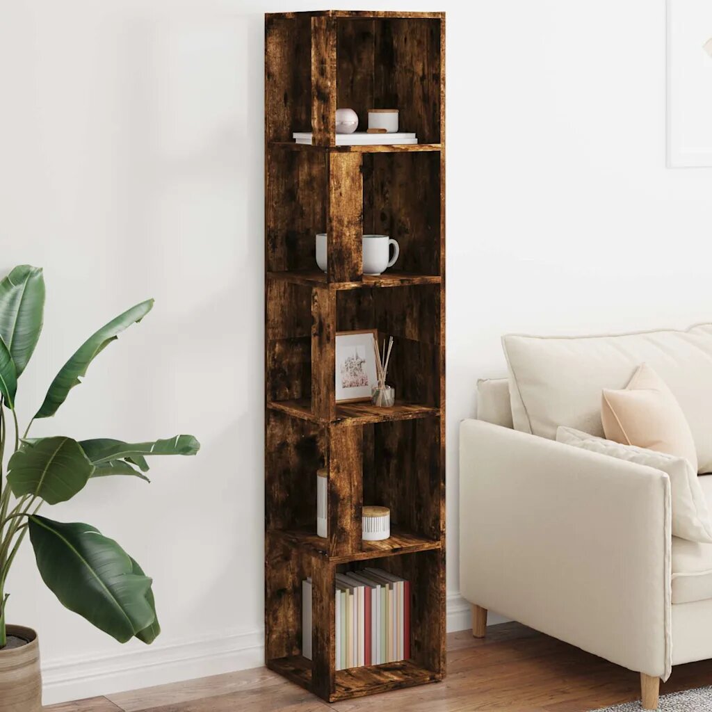 vidaXL Ъглови стелажи 33 x 33 x 165 cm Engineered Wood Опушен дъб