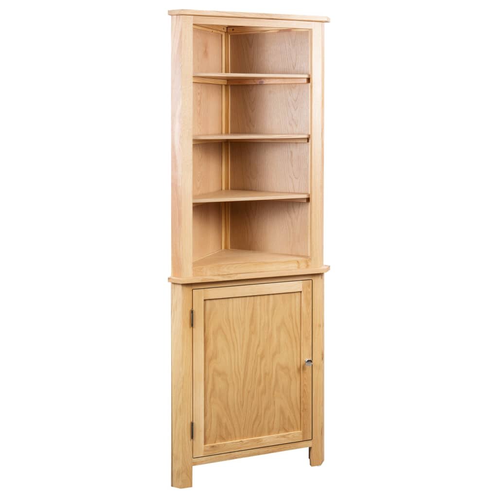 vidaXL Ъглово шкафче 59x36x180 см дъбов масив