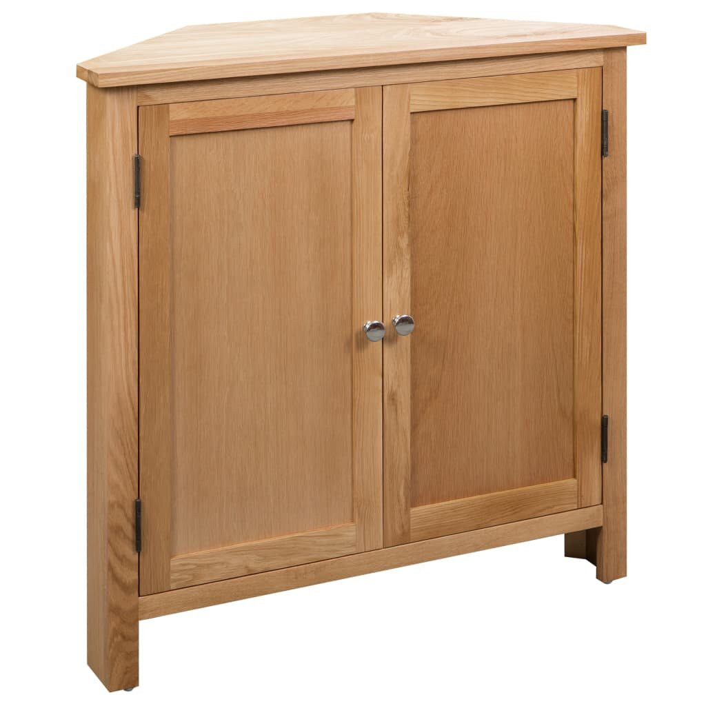 vidaXL Ъглово шкафче 80x335x78 см дъбов масив