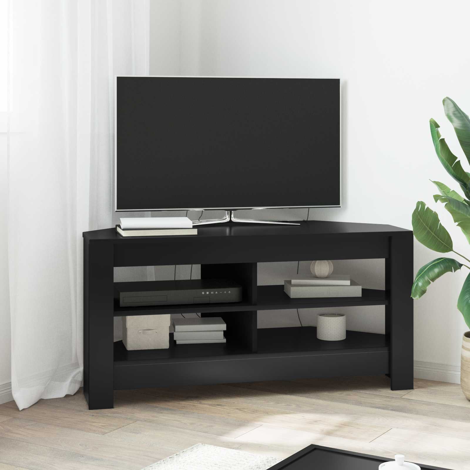vidaXL Ъгловшкафзателевизор 102 x 405 x 45 см Черно