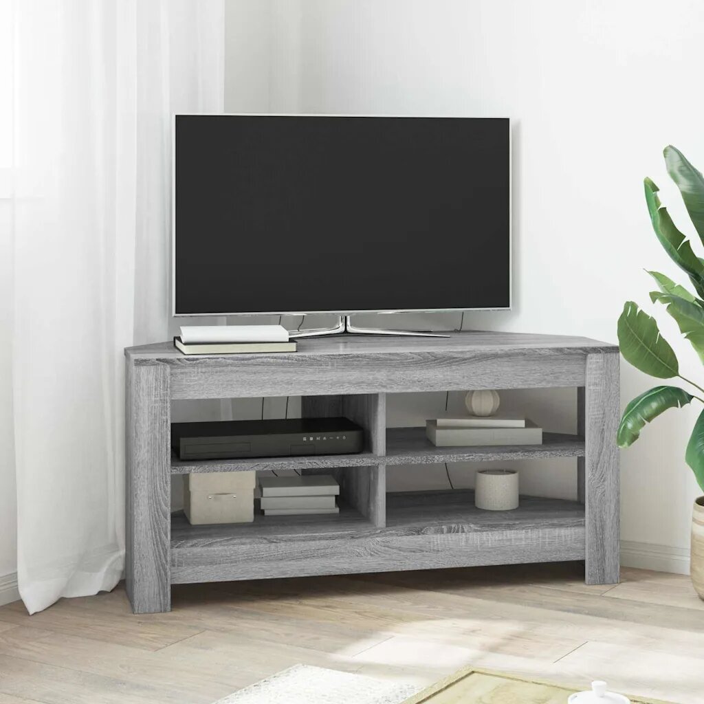 vidaXL Ъгловшкафзателевизор 102 x 405 x 45 см Сив Сонома