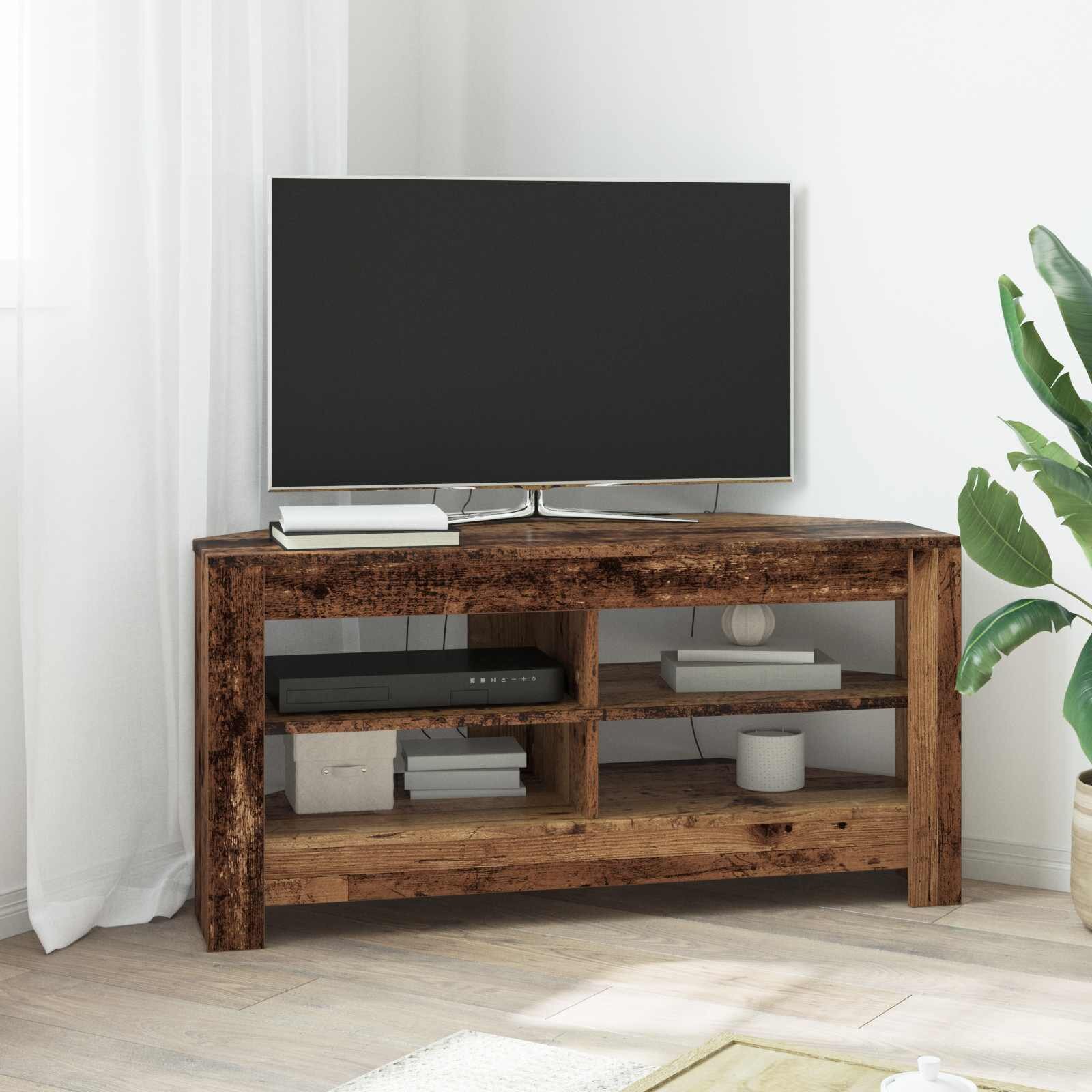 vidaXL Ъгловшкафзателевизор 102 x 405 x 45 см Старо дърво