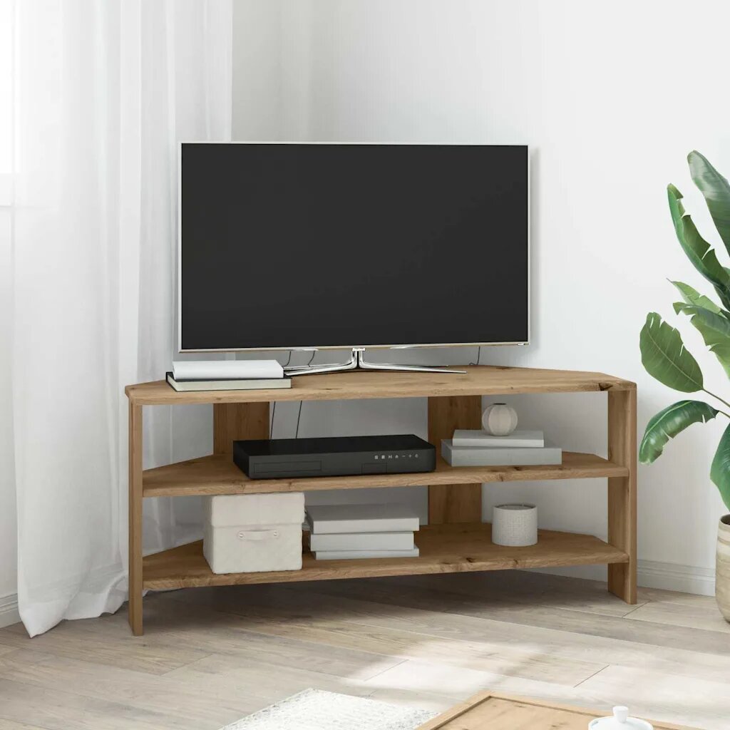 vidaXL Ъгловшкафзателевизор 102x405x45см Дъб Инженерна дървесина