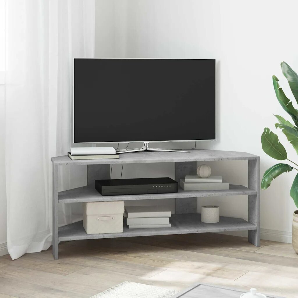 vidaXL Ъгловшкафзателевизор 102x405x45см Циментено сиво