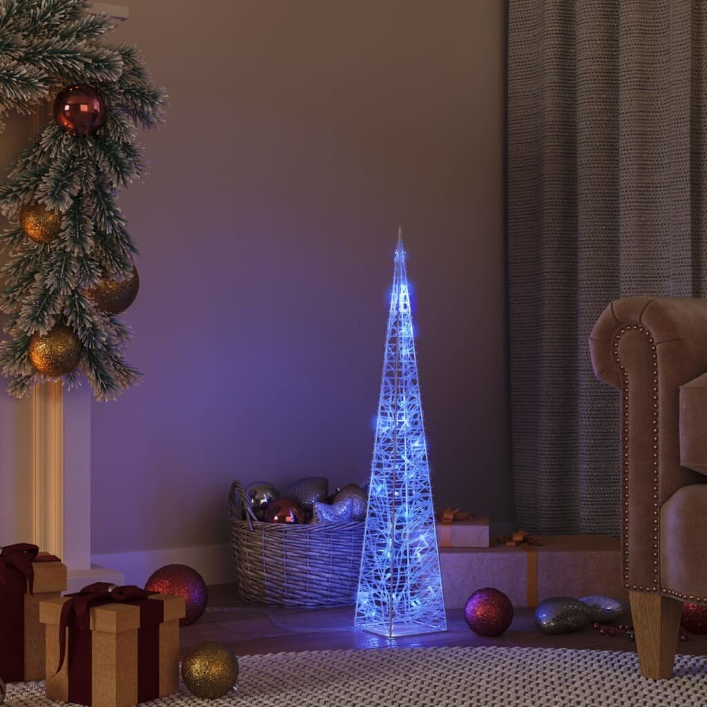vidaXL Акрилен декоративен LED светещ конус син 60 см