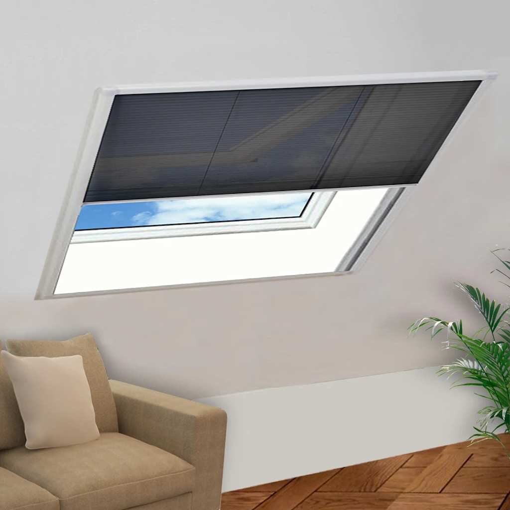 vidaXL Алуминиев плисе комарник за прозорци 120x120 см