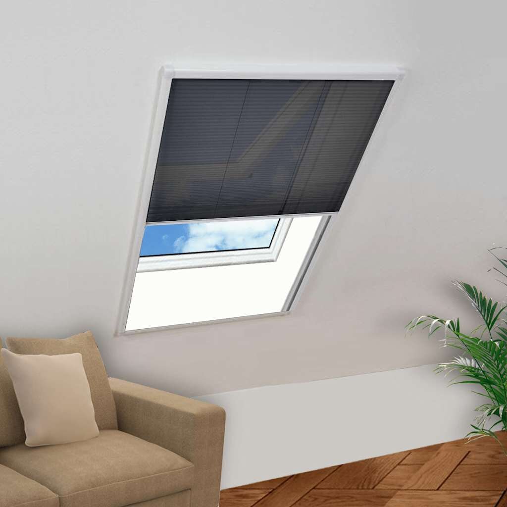 vidaXL Алуминиев плисе комарник за прозорци 80x120 см