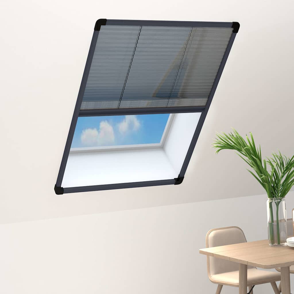 vidaXL Алуминиев плисе комарник за прозорци антрацит 80x120 см