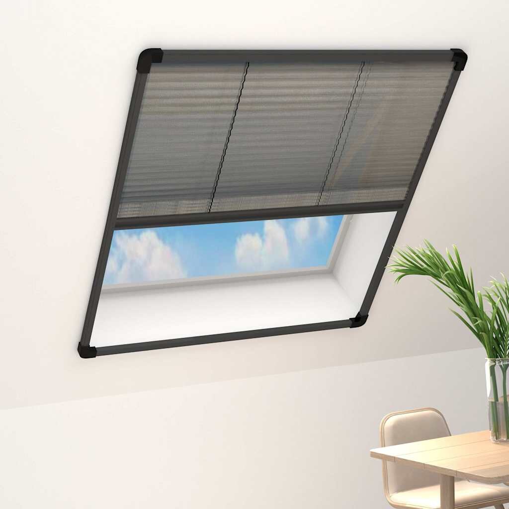 vidaXL Алуминиев плисе комарник за прозорци антрацит 80x160 см