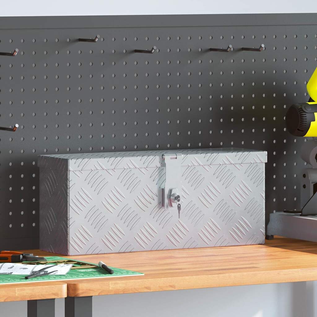 vidaXL Алуминиева кутия 485x14x20 см сребриста