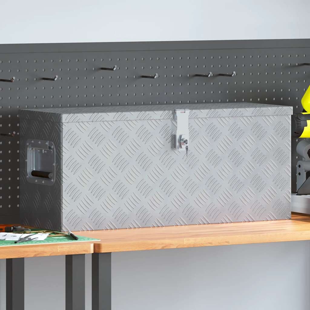 vidaXL Алуминиева кутия 765x265x33 см сребриста
