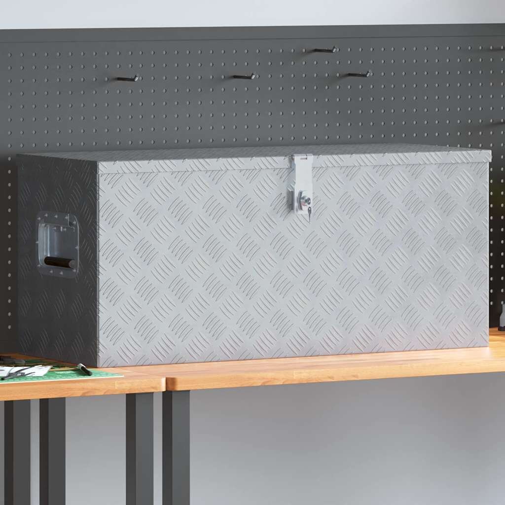vidaXL Алуминиева кутия 905x35x40 см сребриста