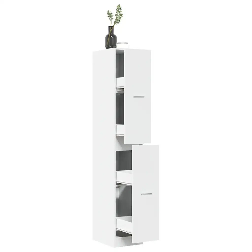 vidaXL Аптекарски шкаф бял 30x41x1745 см инженерно дърво