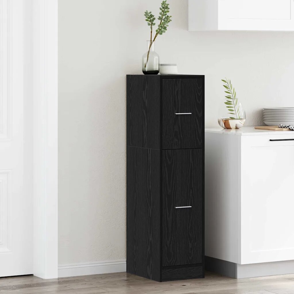 vidaXL Аптекарски шкаф Черен дъб 30 x 41 x 118 см Инженерно дърво