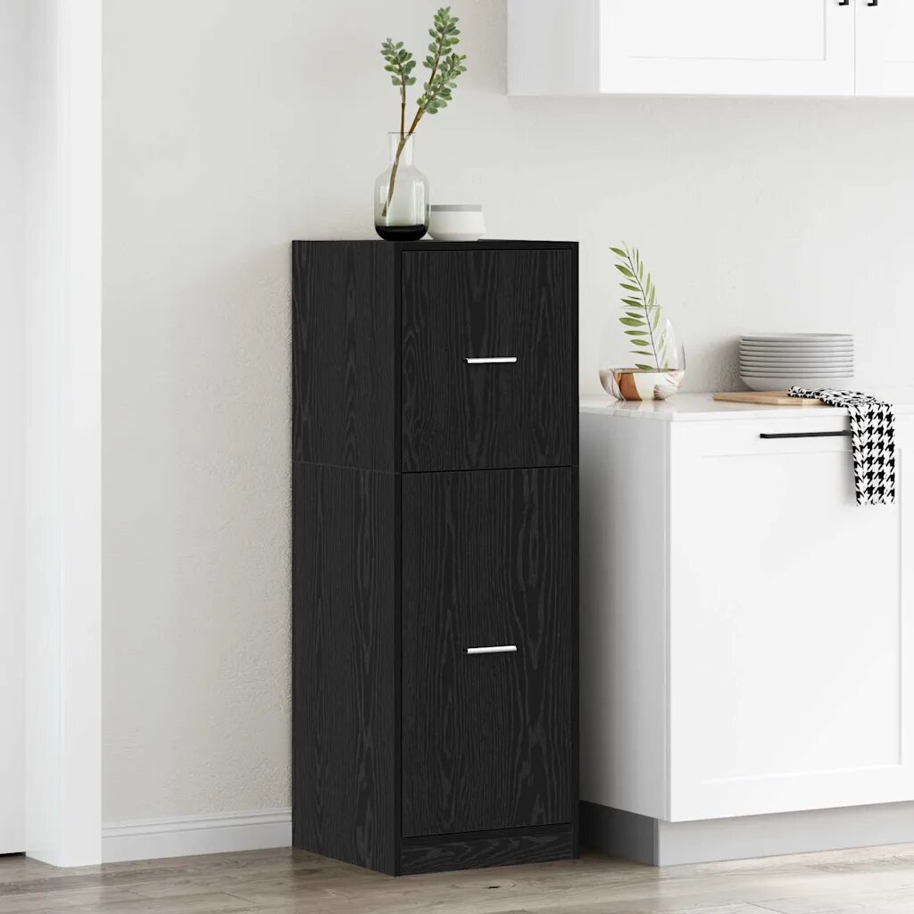 vidaXL Аптекарски шкаф Черен дъб 40 x 41 x 118 см Инженерно дърво