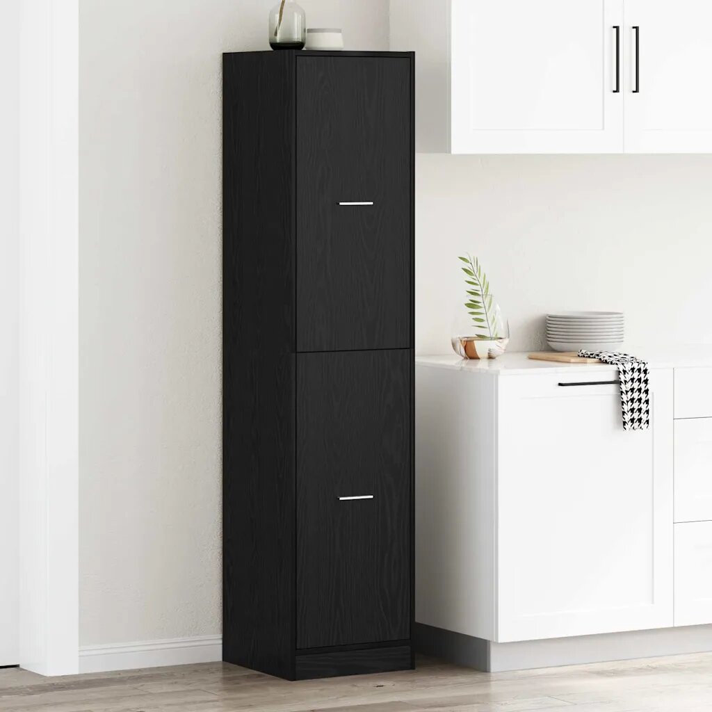 vidaXL Аптекарски шкаф Черен дъб 40 x 41 x 174.5 см Инженерно дърво