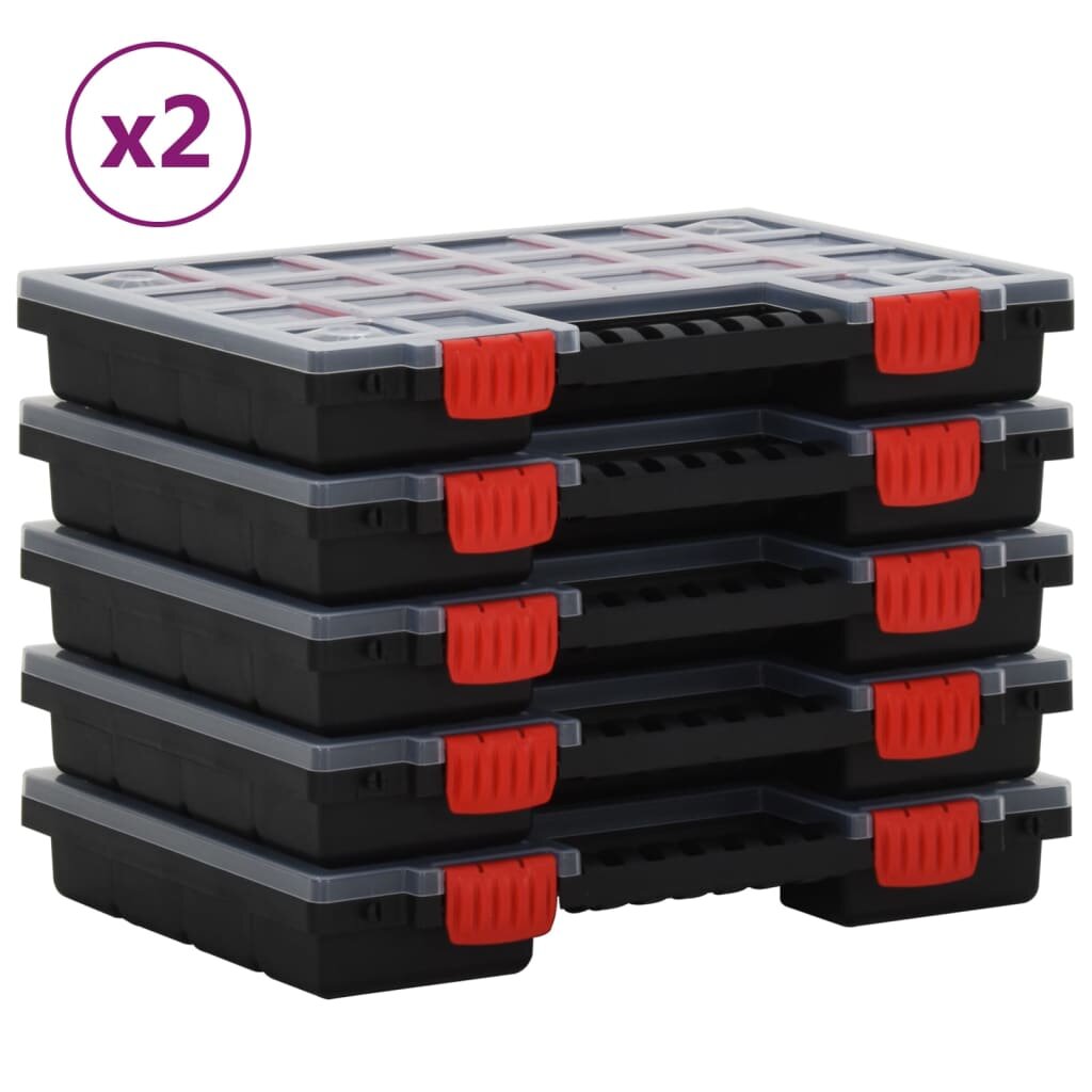 vidaXL Асортиментни кутии 10 бр 345x25x5 см полипропилен