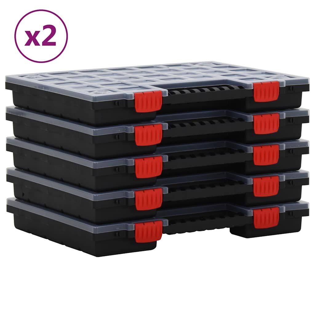 vidaXL Асортиментни кутии 10 бр 40x30x5 см полипропилен